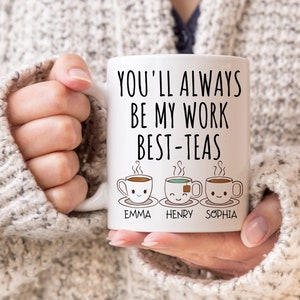 Personalized Work Bestie gift, Three Bestie Names Gift, Coworker leaving Gift, Custom Work Friend Mug, Coworker farewell, Moving Away Gift