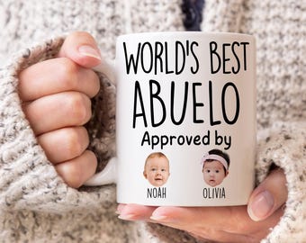 Regalo para el abuelo, Taza personalizada para el abuelo, Regalo personalizado para el abuelo, Regalo para el abuelo de parte de los nietos, Taza con foto del bebé del abuelo, La mejor taza de cumpleaños para el abuelo