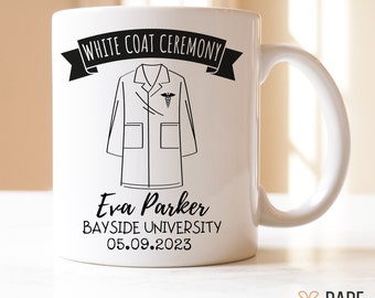 Gift For New Doctor, Medical Student Gift, New Doctor Mug, Gift For New Nurse, PT white coat, PhD white coat, Pharmacy white coat, Scientist