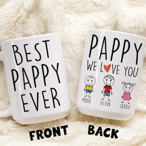 Funny Pappy Mug, Personalized Pappy Gift, Pappy Mug, Pappy Grandkids Gift, Father&#39;s Day Grandpa Gift, Pappy Birthday Christmas Grandkid Gift
