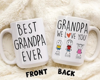 Grandpa Mug, Personalized Grandpa Gift, Grandpa Father's day Mug, Gift For Grandpa from Grandkids, Custom Grandpa Name Mug, Best Grandpa Mug