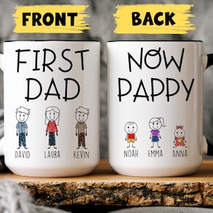 New Pappy Mug, Personalized Pappy Gift, Promoted to Pappy Gift, Best Pappy Gift, Pappy Reveal, Pappy Father&#39;s Day Christmas Granddaughter