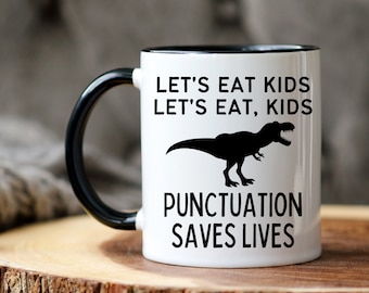 Punctuation Saves Lives Grammar, Teacher Grammar Mug, English Teacher Mug, Back to School Teacher Gift, Funny Grammar Cup, Teacher Humor Mug