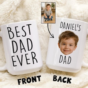 Personalized Photo Mug For Dad, Custom Fathers Day Cup, Best Dad Gift, Dad Birthday Gift, Father Gift From Son Daughter Wife, Dad Christmas