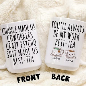 Personalized Work Bestie Coworker Mug, Work Friend Present, Gift For Work Bestie, Funny Work Mug, Work Colleague Gift, work friendship gift