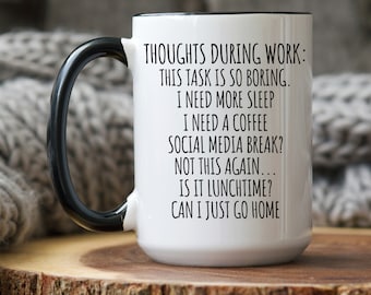 Funny Work Gift, Office Coworker Gift, Office Thoughts Gift, Funny Work Bestie Gift, Thoughts During Work, Office Humor, Christmas Coworker