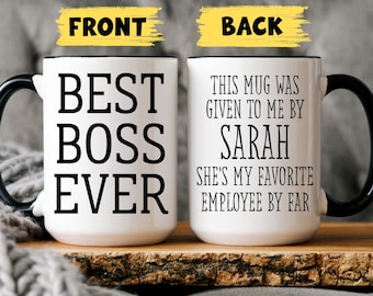 Personalized Boss mug, Best Boss Ever, Gift For Boss, Boss Appreciation Gift, Work Office Gift, Business Owner Gift, Funny Boss Present