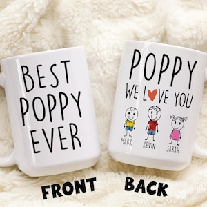 Funny Poppy Mug, Personalized Poppy Gift, Poppy Mug, Poppy Grandkids ...