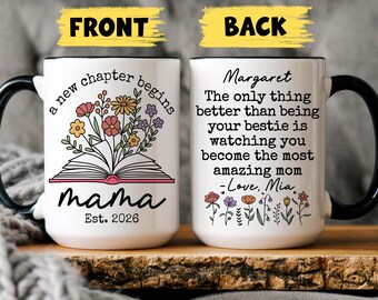 Regalo para mamá primeriza de tu mejor amiga, Taza personalizada para mamá de tu mejor amiga, Regalo para el primer Día de la Madre de tu mejor amiga, Regalo para mamá primeriza de tu mejor amiga, Tu mejor amiga se convierte en mamá