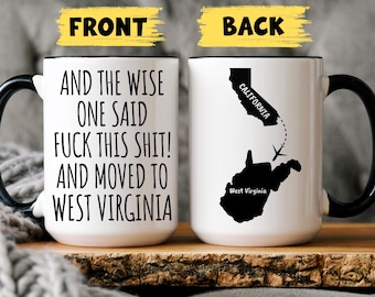 West Virginia Relocating Gift, Moving to West Virginia Mug, Personalized West Virginia Gift, Coworker Moving Away, Colleague Relocate Gift