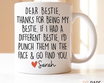Custom Best friends mug, Funny Best Friend Gift, Friendship Mug, Soul Sisters Gift, Work bestie gift, Great Friends, Bestie Names Gift