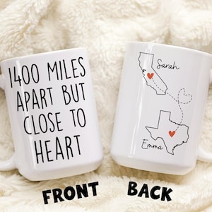 Custom Long Distance Bestie, Custom Best Friend Mug Gift, Moving Away Gift, Sister Mug Gift, BFF Gift,  Work Bestie Gift, State to State Mug