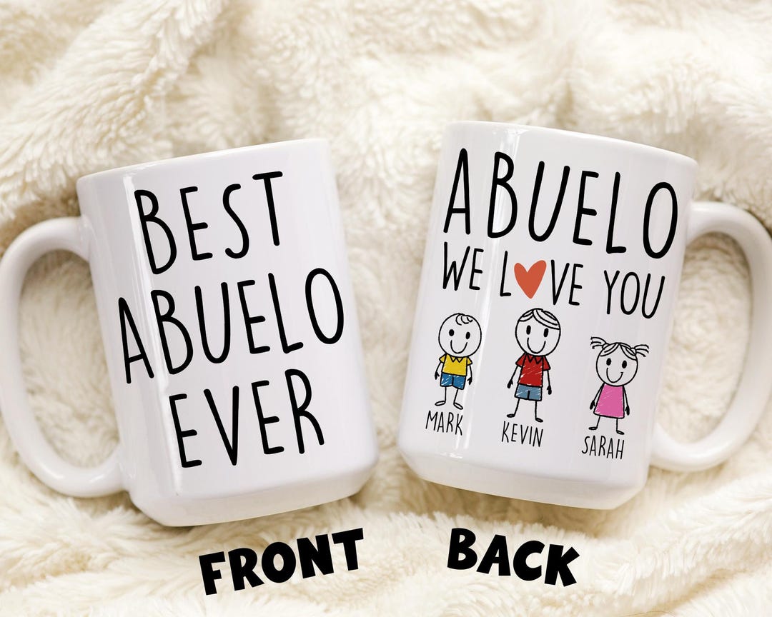 Ahuevoo Senor Gift Best Abuelo Mug, Personalized Abuelo Gift, Abuelo Grandkids Name Gift ...