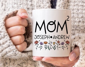 Personalization Mama Of Two Mug, Mother Of Two Gift, New Mom Gift, Mother&#39;s Day Gift, Pregnancy Announcement, Mom Of 2, Custom kids name Mug