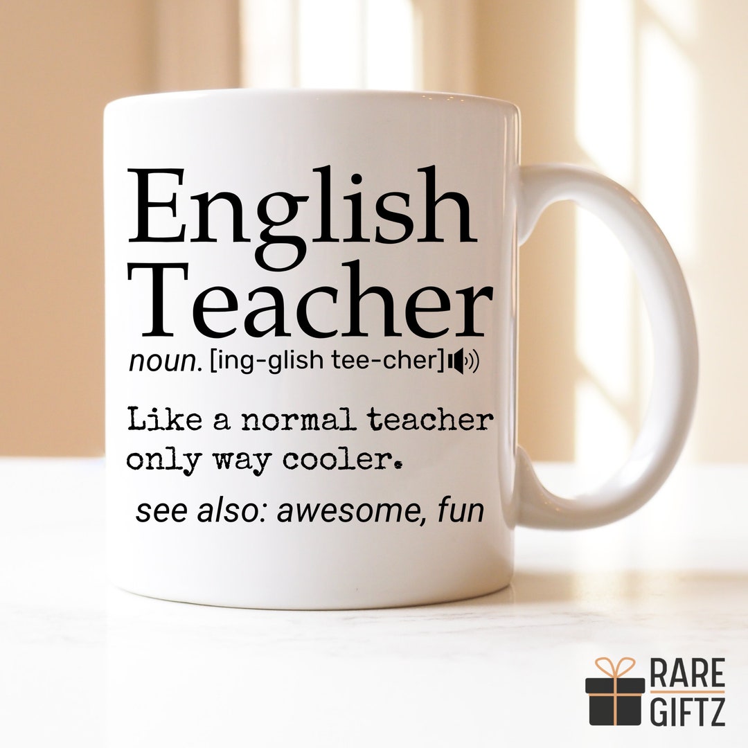 English Teacher Definition Mug, Funny Punctuation Gift, Back to School