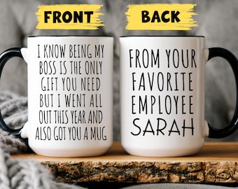 Custom Funny Boss gift, Boss mug, Best Boss Present, Humor Boss Gift, Boss Thank you, Gift from Employee, Personalize Boss Christmas Gift