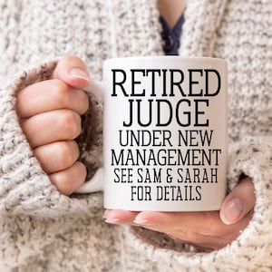 Personalized Judge Mug, Custom Retired Judge Gift from Grandkids, Judge Retirement Gift from Granddaughter, Funny Retiring Present Judge Cup