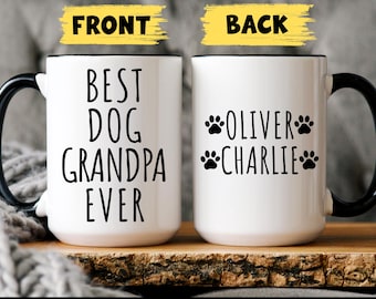 Meilleure tasse grand-père chien, cadeau personnalisé grand-père chien, tasse papa chien, tasse grand-père personnalisé, cadeau grand-père chien, cadeau d'anniversaire de grand-père chien