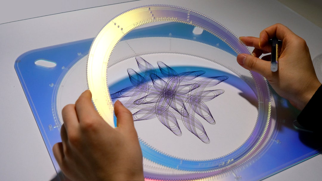 Big Professional Spirograph Drawing Toolset PLANARC XL Spiral Makers Set Etsy
