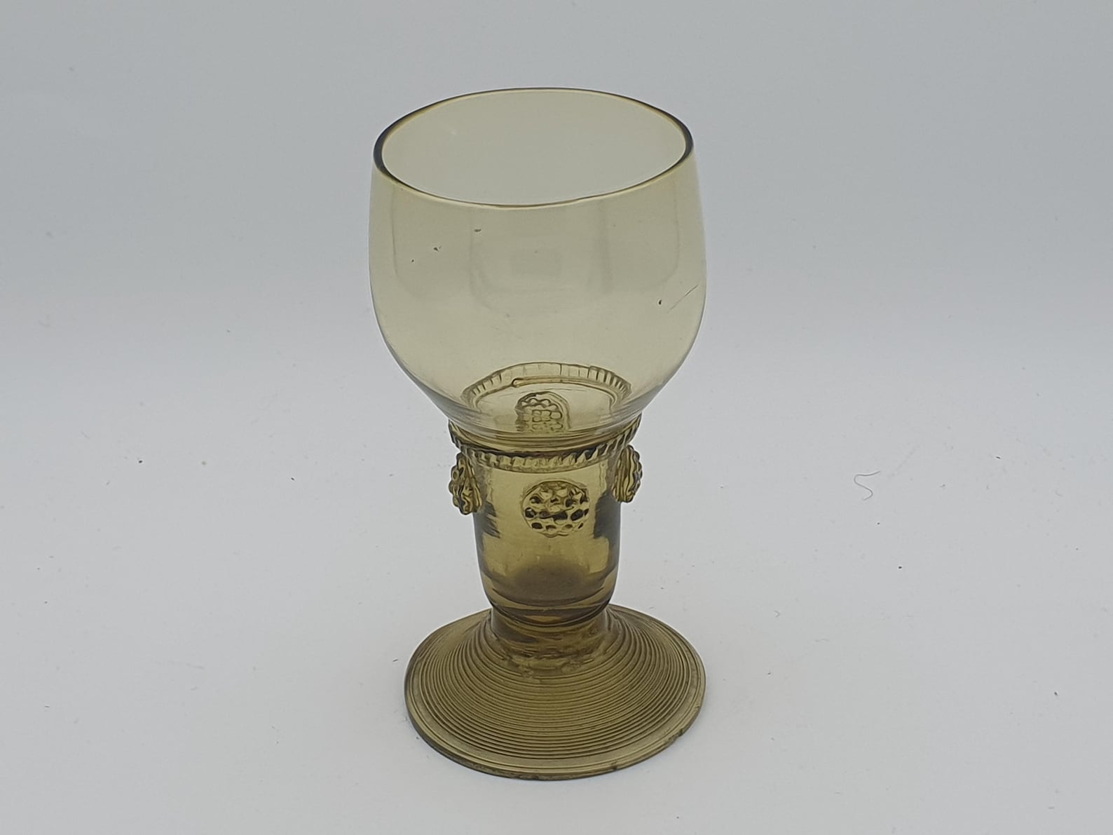Antique Amber Wine Roemer Glass 1800's