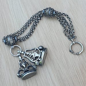 Antique Dutch Silver Signet Watch Chain