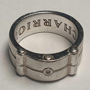 Charriol Silver Ring with 2 Small Diamonds
