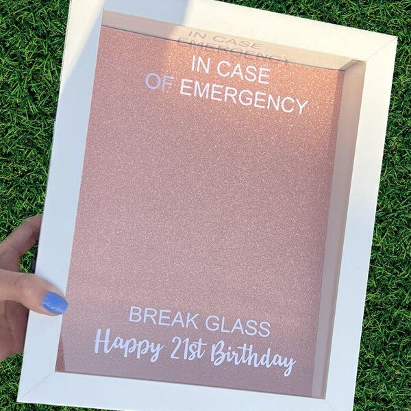 21st Birthday - Keepsake - Break Glass Shadow Box