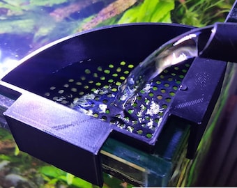 Outil de changement d'eau pour aquarium : diffuseur d'angle avec système d'aspiration/suspension
