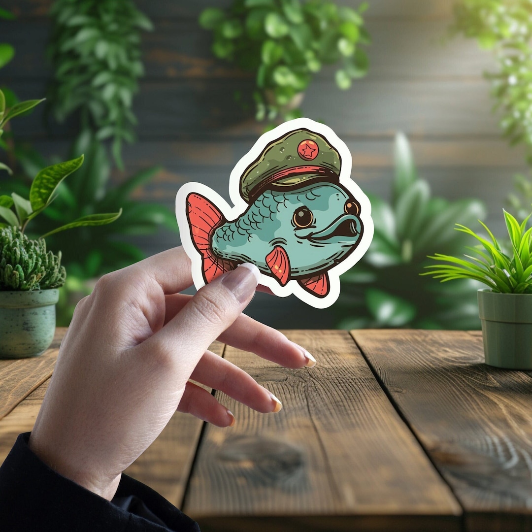 Soldier Fish Sticker Sticker Vinyl Laptop Stickers Army Bottle Sticker ...