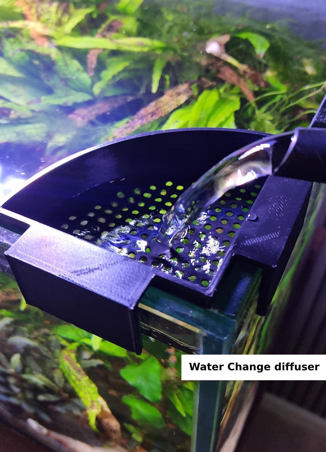 Aquarium Water Change Tool: Corner Diffuser with Suction/Hang-On