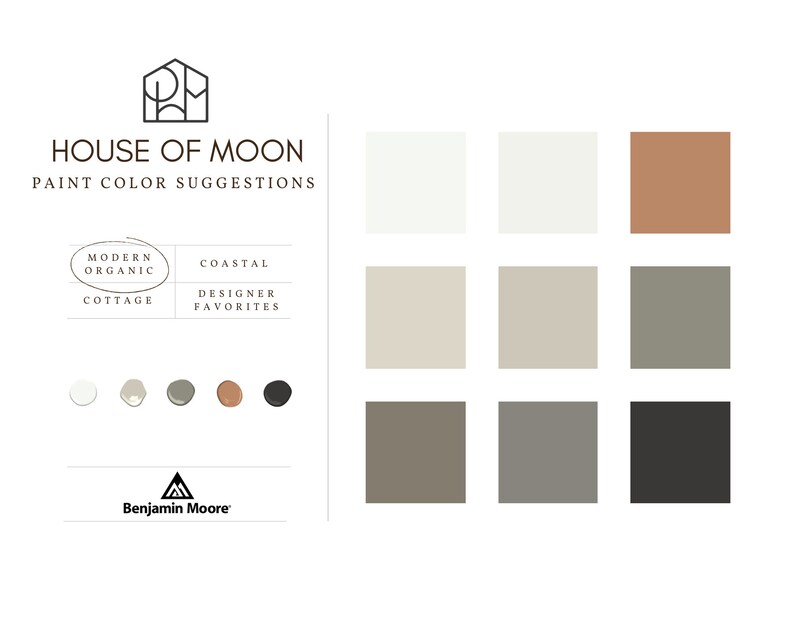 Modern Organic Paint Color Palette - 2024 Paint Color Trends - Benjamin ...