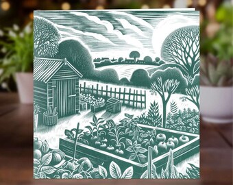 Allotment Greeting Card, Garden Design