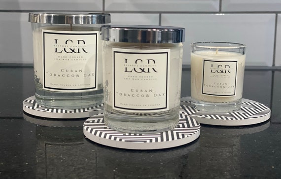L&R/ Candle/ Soy Wax/ lnr/ Fragrance Candles/ Cuban Tobacco And Oak/  Natural Candles/Vegan/ Cruelty Free