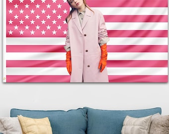 Tapiz rosa con la bandera de Sadie Sink, bandera retro de Max Mayfield para fans, bandera con gráficos de películas de moda, bandera estética de Sadie Sink.
