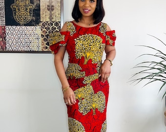 Robe imprimée africaine, robe imprimée Ankara pour femme, vêtements africains, robe imprimée africaine, robe longue d'Ankara, robe d'Ankara, style robe africaine