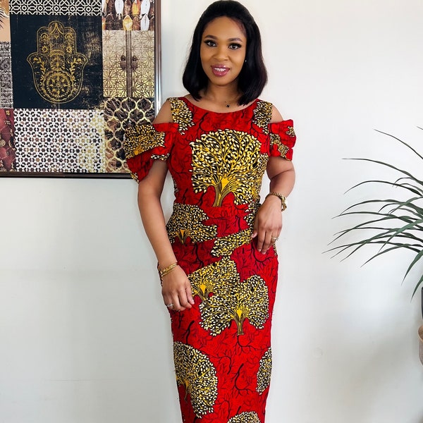 Robe imprimée africaine, robe imprimée Ankara pour femme, vêtements africains, robe imprimée africaine, robe longue d'Ankara, robe d'Ankara, style robe africaine