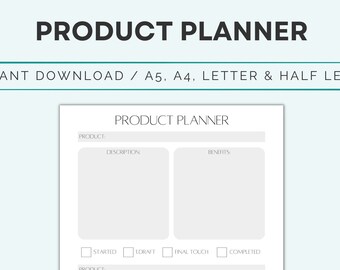 Printable Product Planner for Small Business (Digital Download)