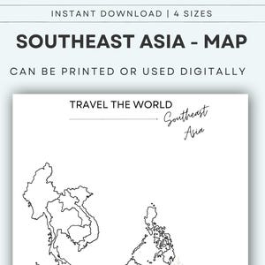 Südostasien Karte zum Ausdrucken: Reise-Tracker, Bucket List, wo ich war (PDF)