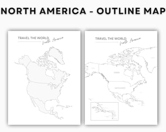 North America Color Map.pdf North America Map-labeled Map of America-outline Map-travel Tracker-map ...