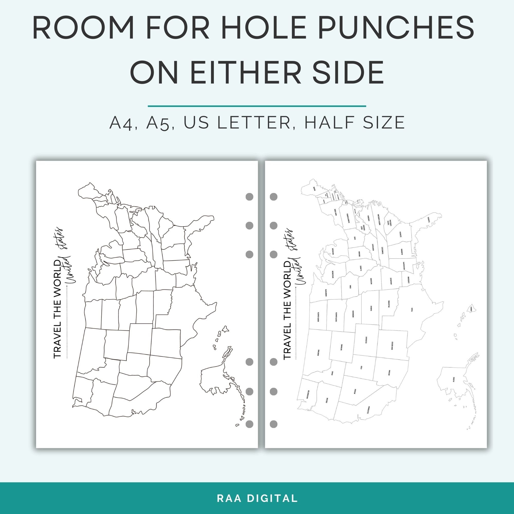 Blank Outline Map United States, Color in the States, US States Sales ...