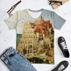 All Over Famous Art Shirt inspired by Bruegel Tower of Babel