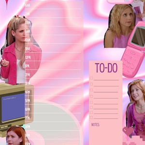 Buffy the Vampire Slayer Y2K Pink Digital Planner Pages