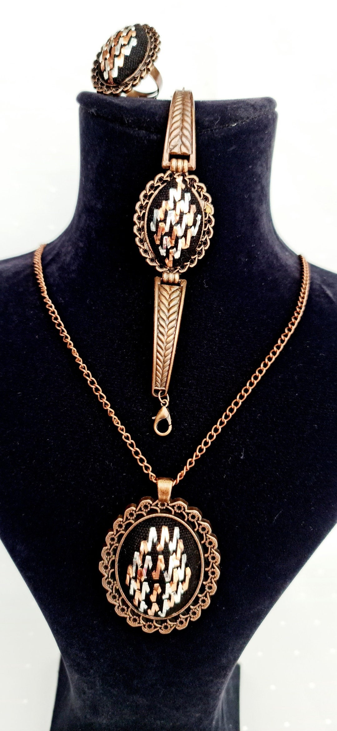 Handmade Brass Jewelry Set Etsy