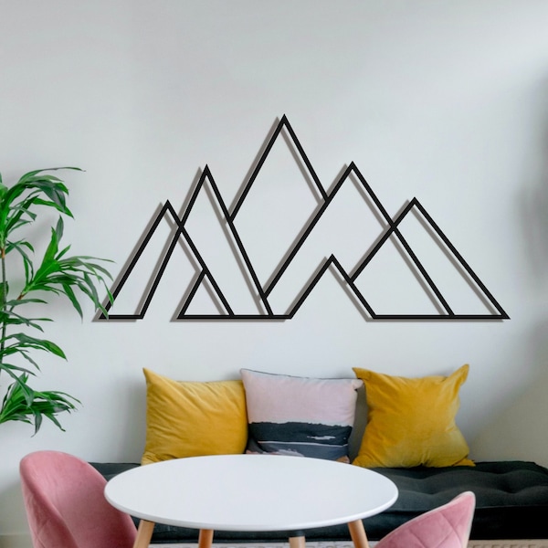 Geometric mountains svg dxf laser cut files Dxf for cnc router plasma waterjet cut Mountain wall art files for cricut Digital prints png