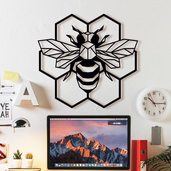 Geometric bee DXF laser cut files Bumblebee svg files for cricut Digital prints png wall art dxf ready file for cnc router laser plasma cut