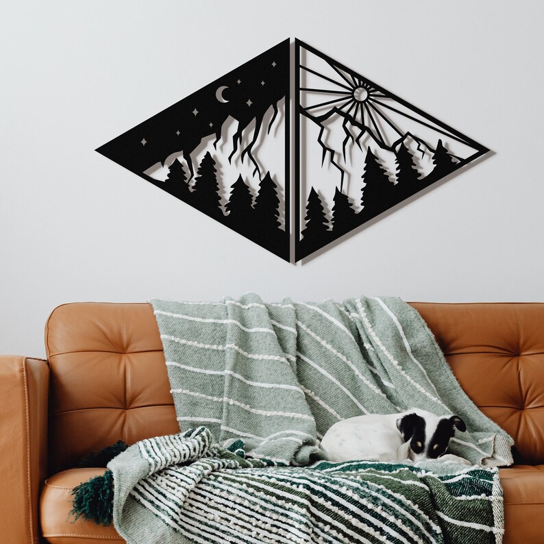 Mountains Svg Dxf Pdf Laser Cut Files Mountain Wall Art Svg Etsy