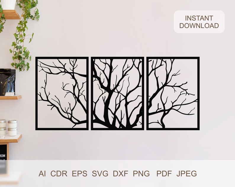 Tree Branches Svg Dxf Pdf Eps Laser Cut Files Svg File for - Etsy