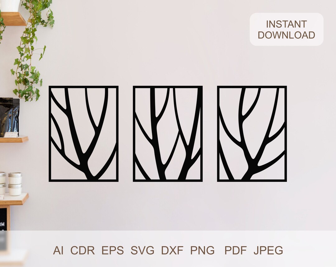 Tree Branches Svg Dxf Pdf Eps Laser Cut Files Svg File for Cricut Wall ...