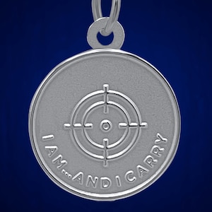 Necklace Concealed Carry statement empowers women patiriots personalized base for charms gift for her support firearms lifestyle Silver