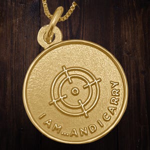 Necklace Concealed Carry statement empowers women patriots personalized base for charms unique gift for her support firearm lifestyle Gold